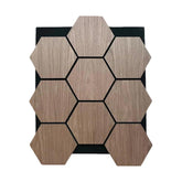 Acoustic Hexagon Wall Panels - Walnut (Set of 4) | Soundproof Wood Panels | Fast UK Delivery